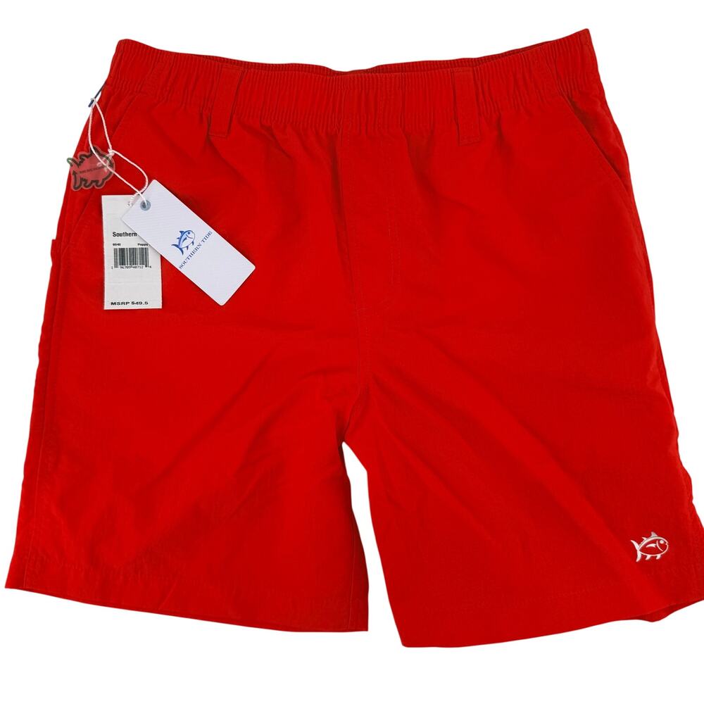 Southern Tide Shoreline Active Pull On Shorts Big Boys Sz X-Large Poppy Red 6"